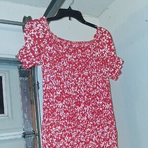 Chic Red Floral Blouse